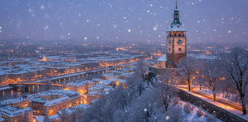Adventný Graz s ľadovým Betlehemom